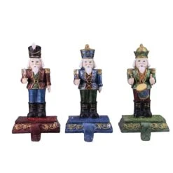Northlight 7.75" Glittered Nutcracker Stocking Holder Set