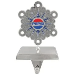 Northlight 6.5" Silver & Blue Pepsi Snowflake Christmas Stocking Holder