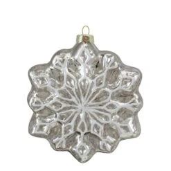 Northlight 4ct. Red & Silver Glass Snowflake Hanging Christmas Decorations 11 Northlight 4ct. Red & Silver Glass Snowflake Hanging Christmas Decorations -Northlight Shop D491620S 3