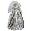 Northlight 16" Lighted Fiber Optic Angel In Silver Gingham Coat Tree Topper -Northlight Shop D491629S 1