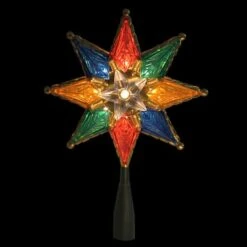 Northlight 8" Lighted Multi Color 8-Point Star Tree Topper -Northlight Shop D491632S 2