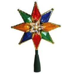 Northlight 8" Lighted Multi Color 8-Point Star Tree Topper -Northlight Shop D491632S 3