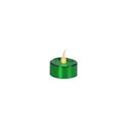 PENN Green LED Lighted Flicker Flame Christmas Tea Light Candles, 4ct.