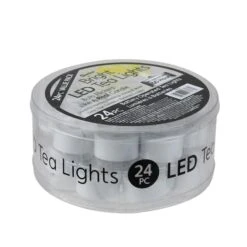 LED Lighted Flickering Flameless White Christmas Tea Light Candles, 24ct. -Northlight Shop D491650S 2
