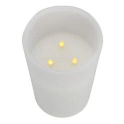 Northlight 10" White Flameless LED Lighted Flickering Christmas Pillar Candle -Northlight Shop D491651S 2