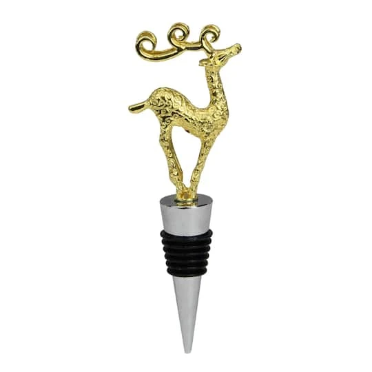 Northlight 5" Golden Christmas Wine Bottle Stopper 4 Northlight 5" Golden Christmas Wine Bottle Stopper - Image 2