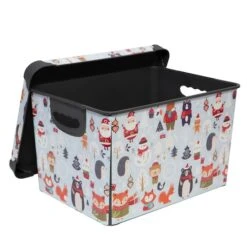 Simplify Woodland Winter Storage Tote Bin -Northlight Shop D492889S 12