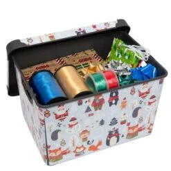 Simplify Woodland Winter Storage Tote Bin -Northlight Shop D492889S 13