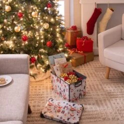 Simplify Woodland Winter Storage Tote Bin -Northlight Shop D492889S 15