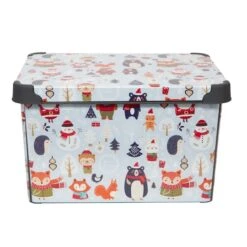 Simplify Woodland Winter Storage Tote Bin -Northlight Shop D492889S 16