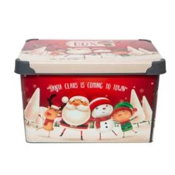Simplify Santa Clause Is Coming To Town Storage Tote Bin -Northlight Shop D492891S 14