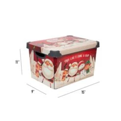 Simplify Santa Clause Is Coming To Town Storage Tote Bin -Northlight Shop D492891S 17