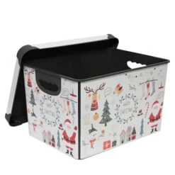 Simplify Happy Christmas Storage Tote Bin 14 Simplify Happy Christmas Storage Tote Bin -Northlight Shop D492892S 12