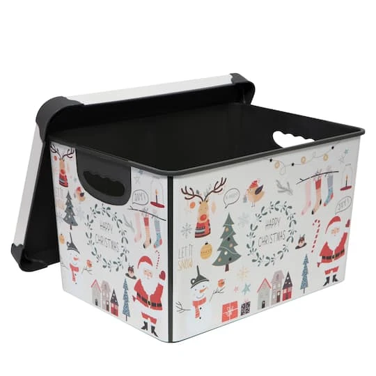 Simplify Happy Christmas Storage Tote Bin 5 Simplify Happy Christmas Storage Tote Bin - Image 3