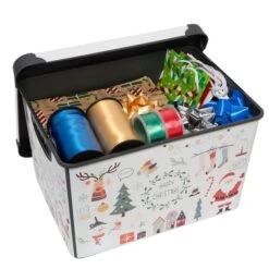 Simplify Happy Christmas Storage Tote Bin 16 Simplify Happy Christmas Storage Tote Bin -Northlight Shop D492892S 14