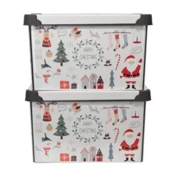 Simplify Happy Christmas Storage Tote Bin 18 Simplify Happy Christmas Storage Tote Bin -Northlight Shop D492892S 16