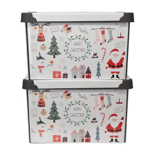 Simplify Happy Christmas Storage Tote Bin 9 Simplify Happy Christmas Storage Tote Bin - Image 7