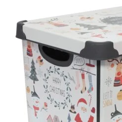 Simplify Happy Christmas Storage Tote Bin 19 Simplify Happy Christmas Storage Tote Bin -Northlight Shop D492892S 17