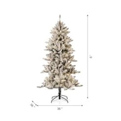 6ft. Pre-Lit Flocked Fir Artificial Christmas Tree, Warm White LED Lights -Northlight Shop D494323S 6