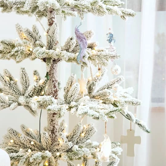 6ft. Pre-Lit Deluxe Flocked Pine Artificial Christmas Tree, Warm White LED Lights 8 6ft. Pre-Lit Deluxe Flocked Pine Artificial Christmas Tree, Warm White LED Lights - Image 6