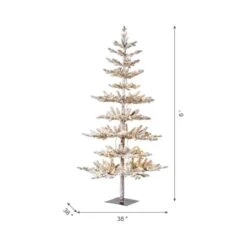 6ft. Pre-Lit Deluxe Flocked Pine Artificial Christmas Tree, Warm White LED Lights 17 6ft. Pre-Lit Deluxe Flocked Pine Artificial Christmas Tree, Warm White LED Lights -Northlight Shop D494328S 6