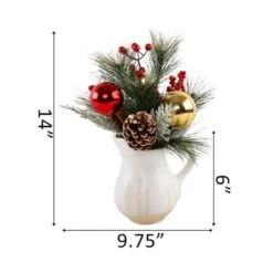 Christmas Mix In 14" Ceramic Watering Pot -Northlight Shop D511155S 2