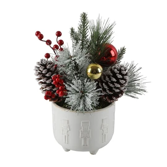 Christmas Mix In 12.5" Ceramic Cracker Footed Pot 3 Christmas Mix In 12.5" Ceramic Cracker Footed Pot
