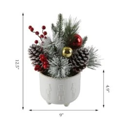 Christmas Mix In 12.5" Ceramic Cracker Footed Pot 8 Christmas Mix In 12.5" Ceramic Cracker Footed Pot -Northlight Shop D511159S 2