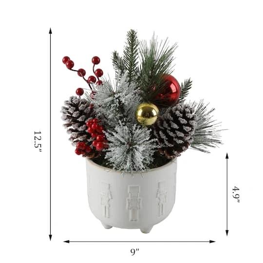 Christmas Mix In 12.5" Ceramic Cracker Footed Pot 5 Christmas Mix In 12.5" Ceramic Cracker Footed Pot - Image 3