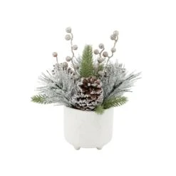 Christmas Mix In Ceramic Joy Wreath Footed Pot