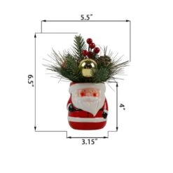 Christmas Mix In 7" Santa Ceramic Pot -Northlight Shop D511167S 2