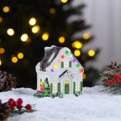 4.5" LED Nostalgic Ceramic Village House 8 4.5" LED Nostalgic Ceramic Village House -Northlight Shop D511913S 2