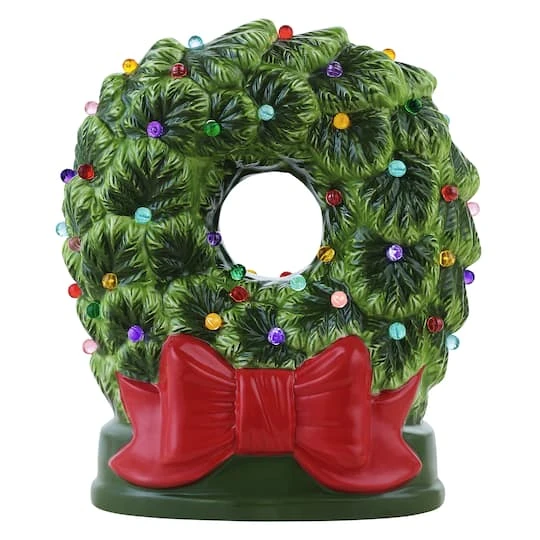 9" LED Nostalgic Ceramic Wreath 4 9" LED Nostalgic Ceramic Wreath - Image 2
