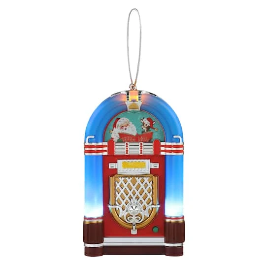 Miniature Blue Vintage Jukebox Ornament 3 Miniature Blue Vintage Jukebox Ornament