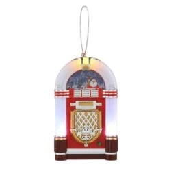 Miniature White Vintage Jukebox Ornament 6 Miniature White Vintage Jukebox Ornament -Northlight Shop D511962S 1 1
