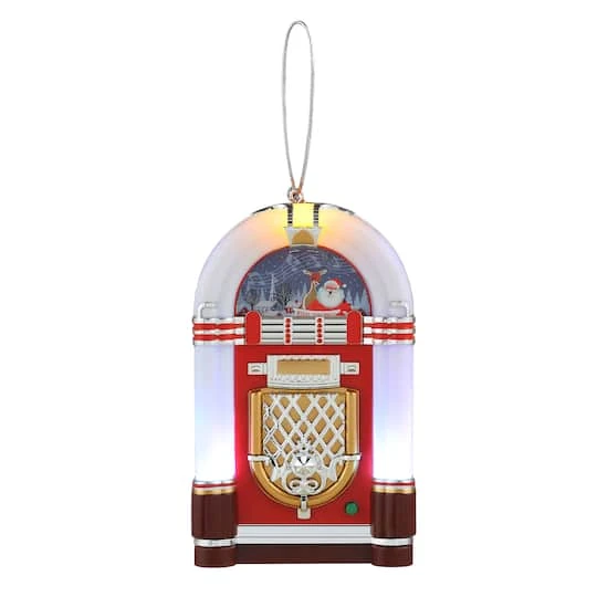 Miniature White Vintage Jukebox Ornament 4 Miniature White Vintage Jukebox Ornament - Image 2