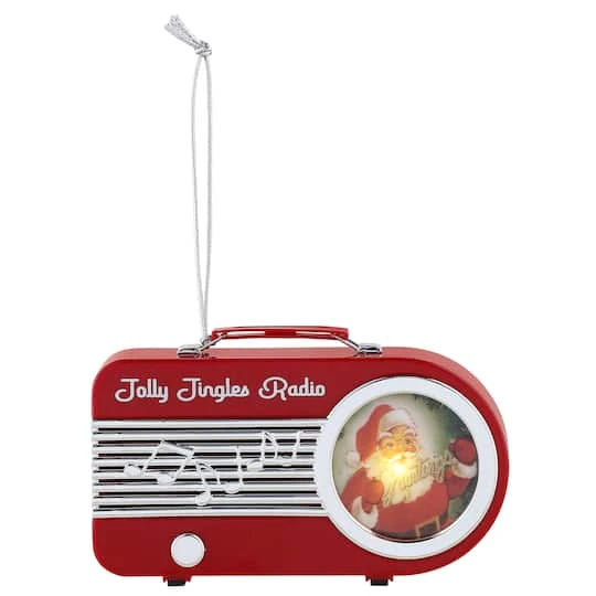 Miniature Red Vintage Radio Ornament 4 Miniature Red Vintage Radio Ornament - Image 2