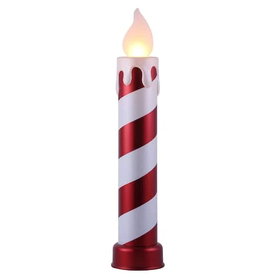 3ft. LED Red & White Striped Metallic Candle Décor 4 3ft. LED Red & White Striped Metallic Candle Décor - Image 2