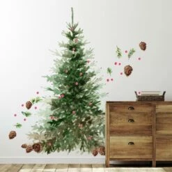 Roommates Watercolor Evergreen Peel And Stick Giant Wall Decals 11 Roommates Watercolor Evergreen Peel And Stick Giant Wall Decals -Northlight Shop D515185S 2