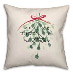 Meet Me Under The Mistletoe 18x18 Throw Pillow 7 Meet Me Under The Mistletoe 18x18 Throw Pillow -Northlight Shop D517980S 1 1