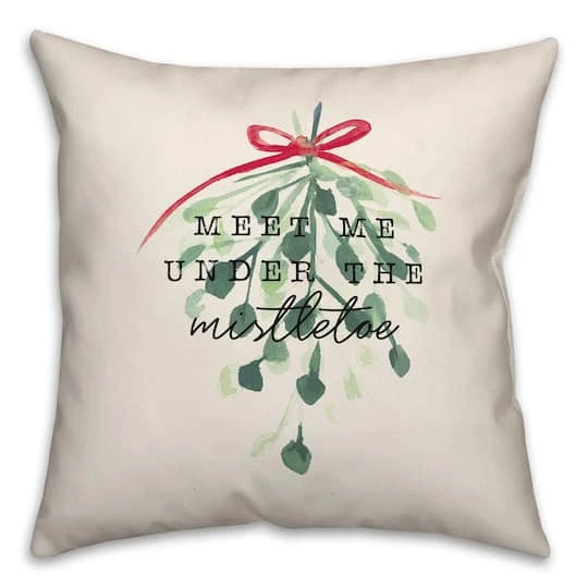 Meet Me Under The Mistletoe 18x18 Throw Pillow 4 Meet Me Under The Mistletoe 18x18 Throw Pillow - Image 2
