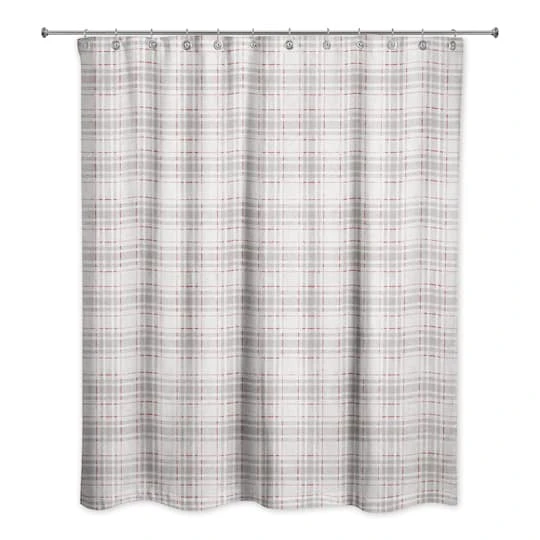Holiday Gray Plaid Shower Curtain 4 Holiday Gray Plaid Shower Curtain - Image 2