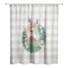 Buffalo Check Fawn Wreath Shower Curtain -Northlight Shop D517988S 1