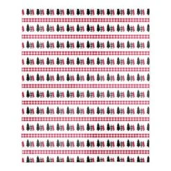 Plaid Tree Pattern 50x60 Sherpa Fleece Blanket -Northlight Shop D517991S 1 1