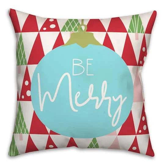 Be Merry 18x18 Throw Pillow 4 Be Merry 18x18 Throw Pillow - Image 2