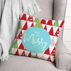 Be Merry 18x18 Throw Pillow 7 Be Merry 18x18 Throw Pillow -Northlight Shop D518051S 2