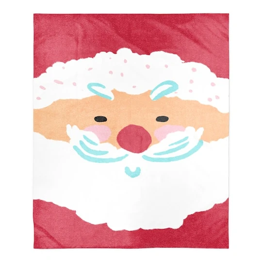 Santa Face 50x60 Sherpa Fleece Blanket 3 Santa Face 50x60 Sherpa Fleece Blanket