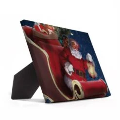 Santa In Sleigh Painting 8x10 Tabletop Canvas 7 Santa In Sleigh Painting 8x10 Tabletop Canvas -Northlight Shop D518082S 2
