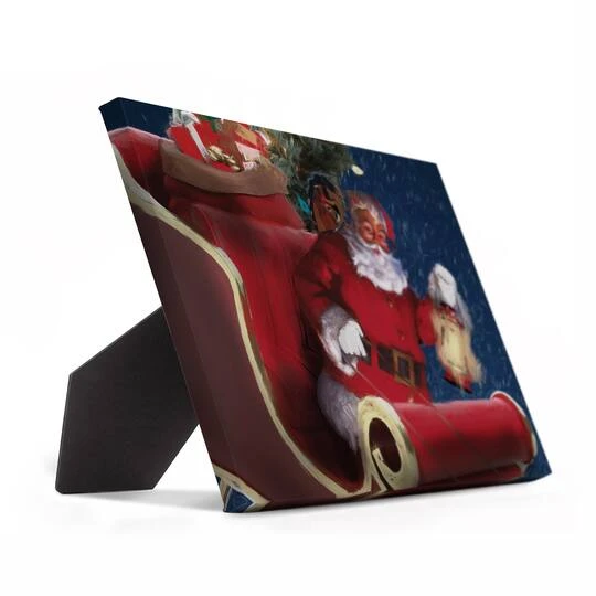 Santa In Sleigh Painting 8x10 Tabletop Canvas 5 Santa In Sleigh Painting 8x10 Tabletop Canvas - Image 3