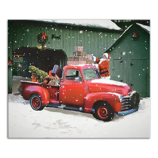 Santa Packing The Truck 24x20 Canvas Wall Art 4 Santa Packing The Truck 24x20 Canvas Wall Art - Image 2